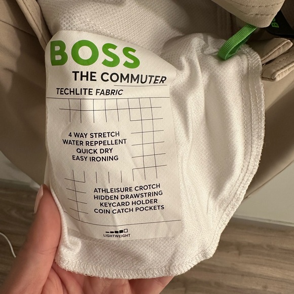 Like New Boss Men’s Commuter Slim Fit Pants in Medium Beige, size: 32R - Picture 3 of 4
